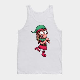 Cute Christmas Elf Girl Tank Top